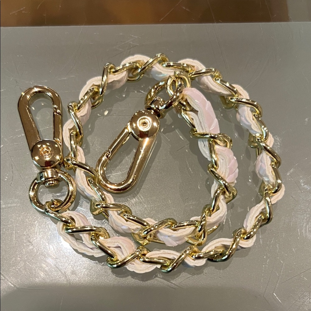 Gold and White Chain Strap